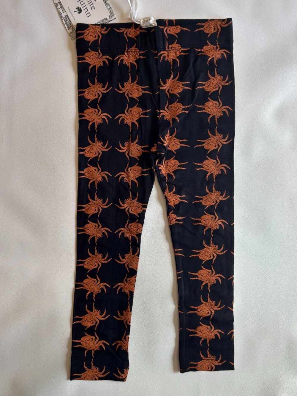 NWT Kate Quinn Baby Halloween Spider Leggings Bamboo Orange Black Multiple Sizes